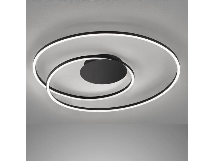 Plafonnier LED Ø 68cm Noir/Noir/Blanc fer verni Module LED