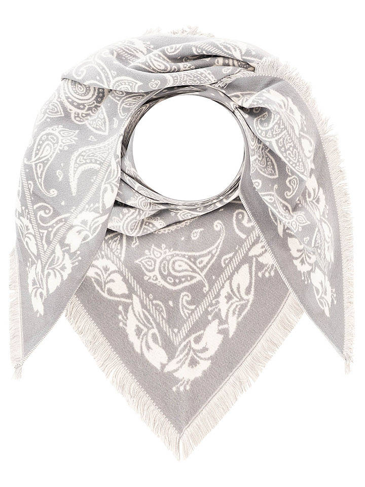 Zwillingsherz Dreieckstuch "Paisley" in Grau - (L)170 x (B)95 cm - onesize