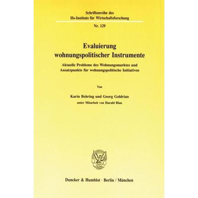 Evaluierung wohnungspolitischer Instrumente.