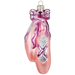 Holly & Jolly Ballettschuhe Glas 11cm Christbaumschmuck Weihnachtskugeln Tanzschuhe rosa pink