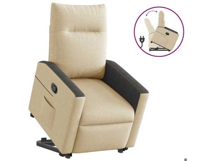 Promo 2026  Fauteuil inclinable Charge 150kg 69x86x100 cm - Fauteuil Releveur Relax Crème Tissu 9640