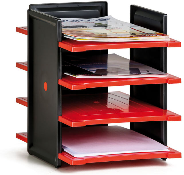 B2B Partner Dokumentenablage aus Kunststoff, schwarz/rot