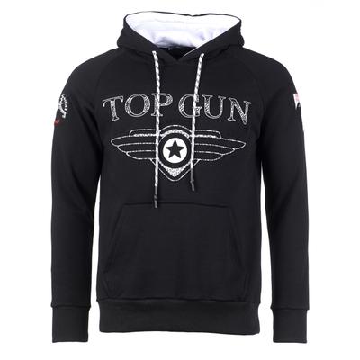 Kapuzenpullover TOP GUN "Defend TG20193010", Herren, Gr. 50M, schwarz, Obermaterial: 65% Baumwolle, 35% Polyester, Rundhals, Pullover Sweatshirt Hoodie