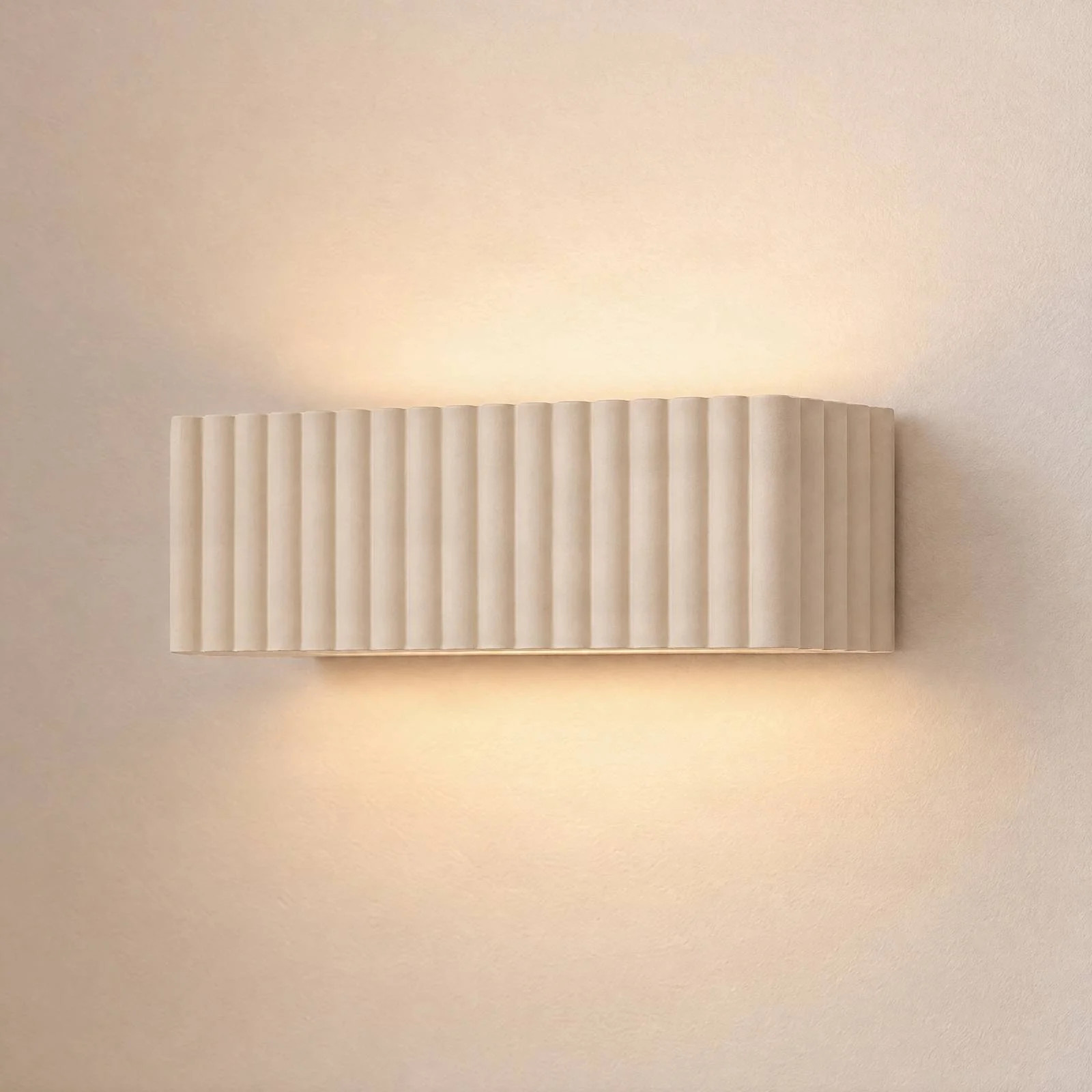 Sollux Lighting Wandlamp Rigata, Modern Keramiek, Beige, Dimbaar, Up & Down