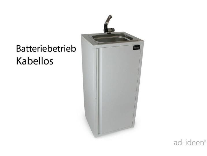 ad-ideen Waschbecken Mobiles Handwaschbecken Spüle Batteriebetrieb Autark Markt Gastro