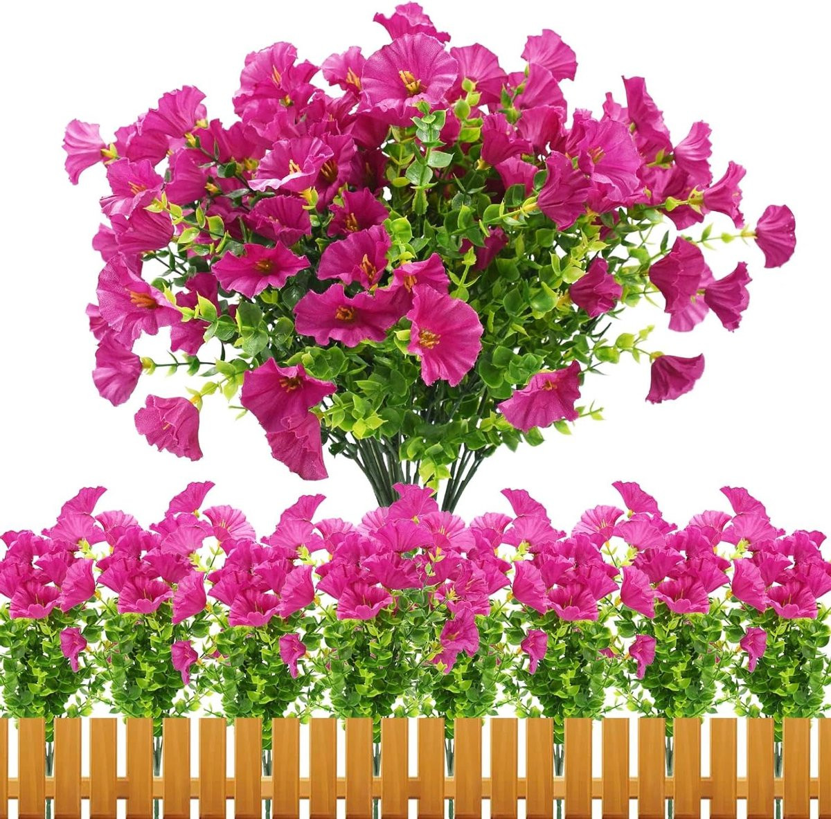 Set van 8 UV-bestendige kunstbloemen Lotus voor buiten decoratie