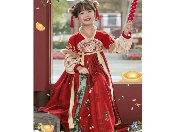 Robe Hanfu d'hiver pour fille, mignonne, style chinois
