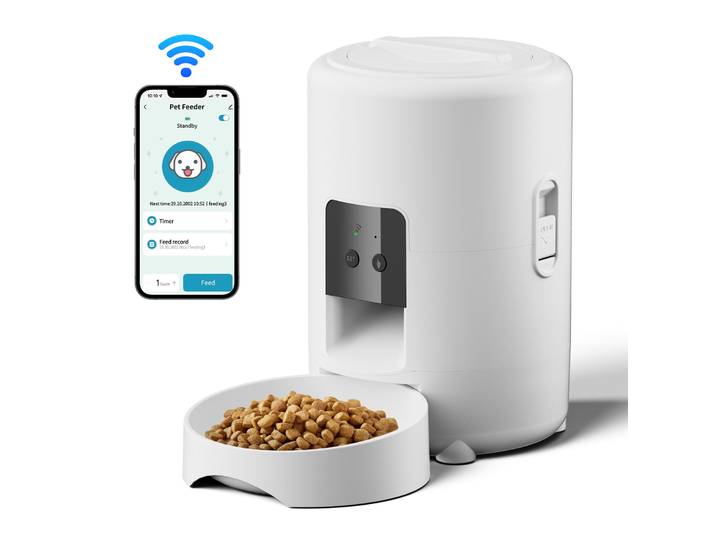 Mangeoire intelligente pour chat, 2l, application Tuya, distributeur automatique de nourriture pour chien, adapté aux petits chats et aux chiens, alimentation à distance