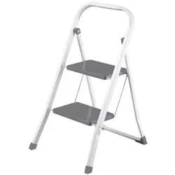 Perel, Leiter + Gerüst, 2-Stufige Metall-Stufenleiter (Trittleiter, 30 cm)