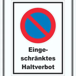HB-Druck Eingeschränktes Haltverbot Aufkleber A8 (52x74mm)