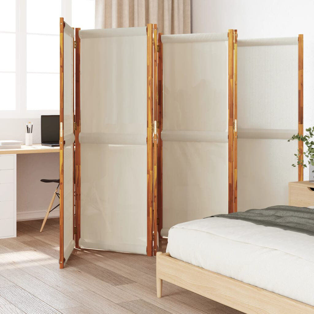 Alpen Home Metts Solid Wood Folding Room Divider Light Grey 180cm H x 420cm W