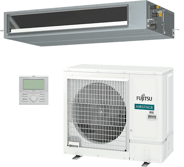 Aire acondicionado por conductos - Fujitsu ACY80-KA, 7309 fg/h, Motor DC Inverter, Blanco