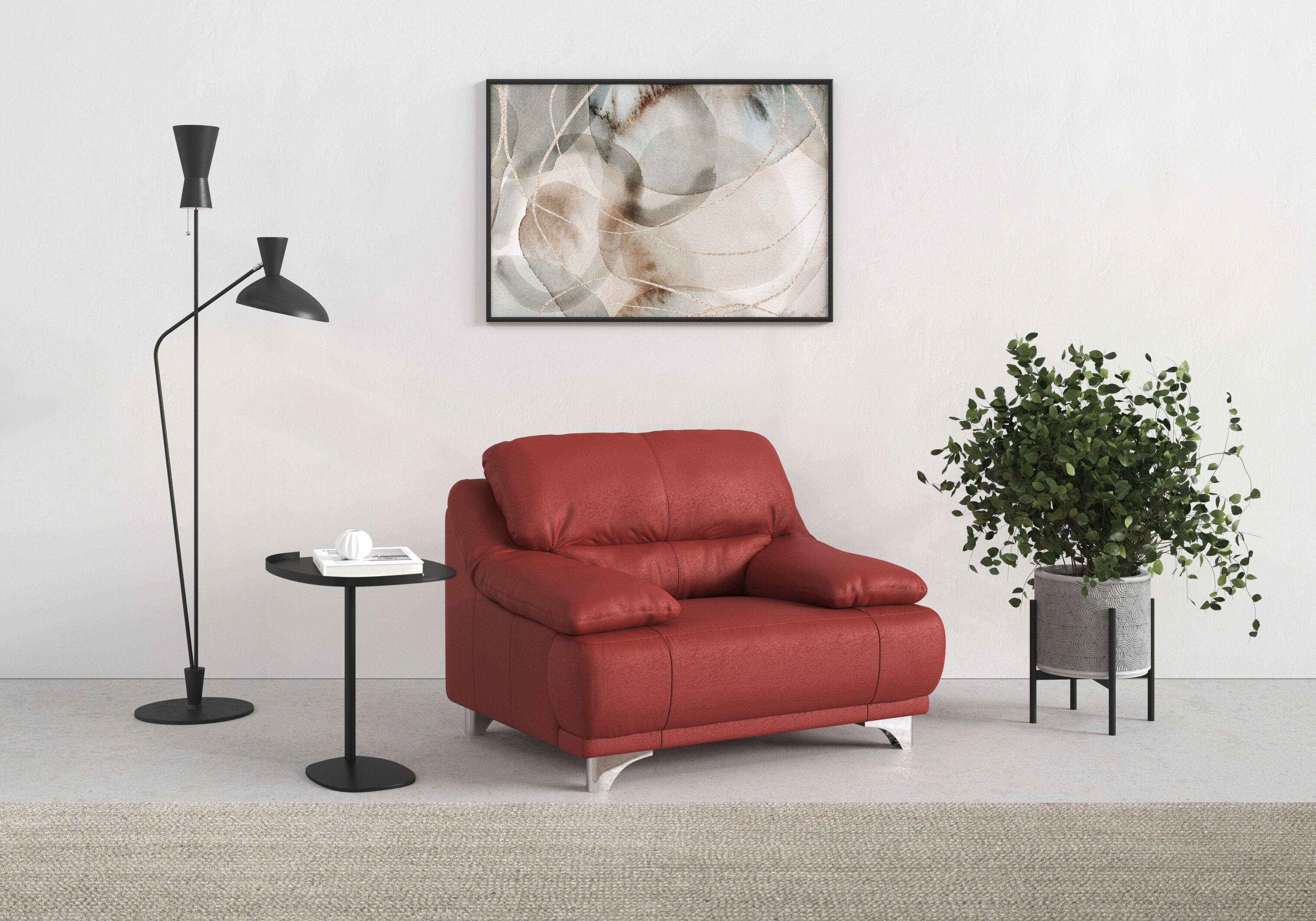 Sessel COTTA "Maranello", rot, B:118cm H:86cm T:93cm, Sessel, Sessel