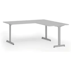 Bürotisch PRIMO BETA L, 180x180 cm, graues Metallgestell, grau