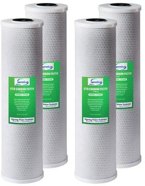 "iSpring FC25BX4 20"" CTO Carbon Block Filter Cartridges, 4-Pack"