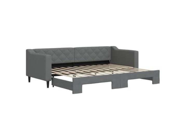 PUGYNBK Schlafsofa Nest, dunkelgrau, 80 x 200 cm Struktur aus Holz und Metall, langlebige Polsterung, modernes Design, Lattenrost im Lieferumfang enthalten