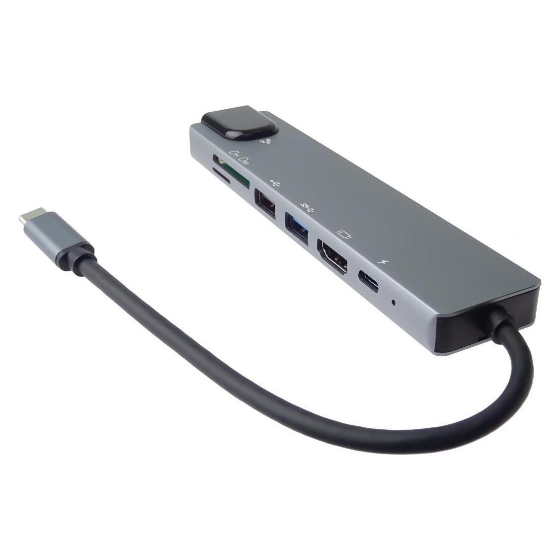 PremiumCord USB-C na HDMI + USB3.0 + USB2.0 + PD + SD/TF + RJ45 adaptér (USB-C, 7 Ports) (KU31DOCK16)