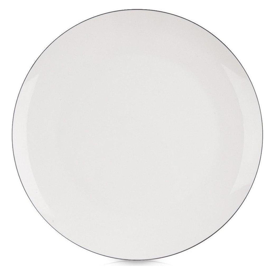 Lumarko Grosser weisser Porzellan-Esssteller mit schwarzem Rand, 27 cm (1x, 27 cm) (76521556)