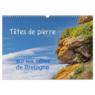 Têtes de pierre sur les côtes de Bretagne (Calendrier mural 2026 DIN A3 vertical), CALVENDO calendrier mensuel