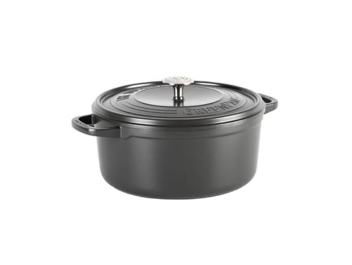 GreenPan Featherweights Gesunde Keramik Antihaft Schmortopf, 28 cm/6 Liter, Gusseisen Schmortopf mit Deckel, PFAS-frei, Induktion, Backofenfest, Grau
