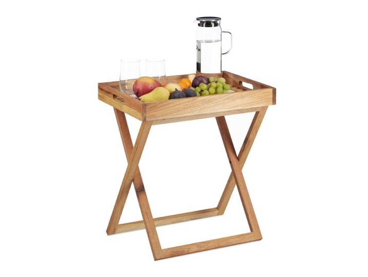 Relaxdays Tabletttisch klappbar Walnuss