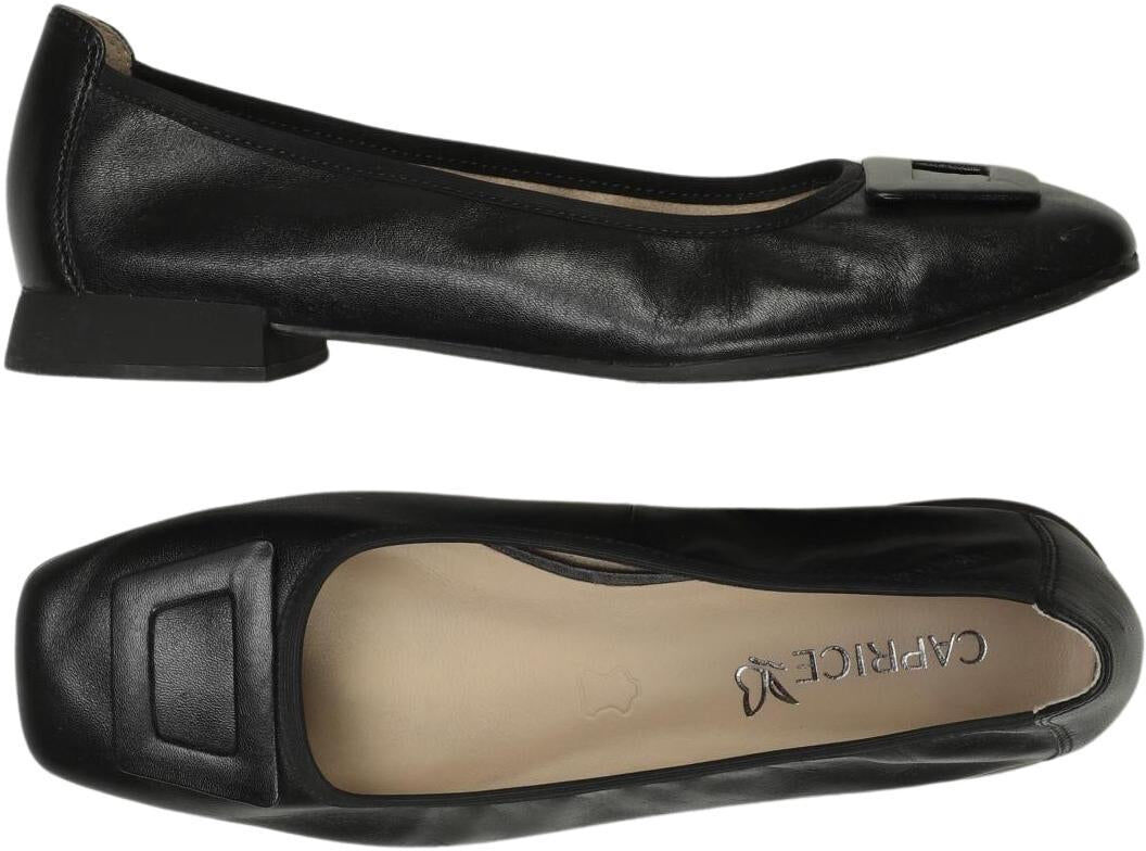 Caprice Damen Ballerina, Schwarz, Gr. EU 38, Leder - Second Hand