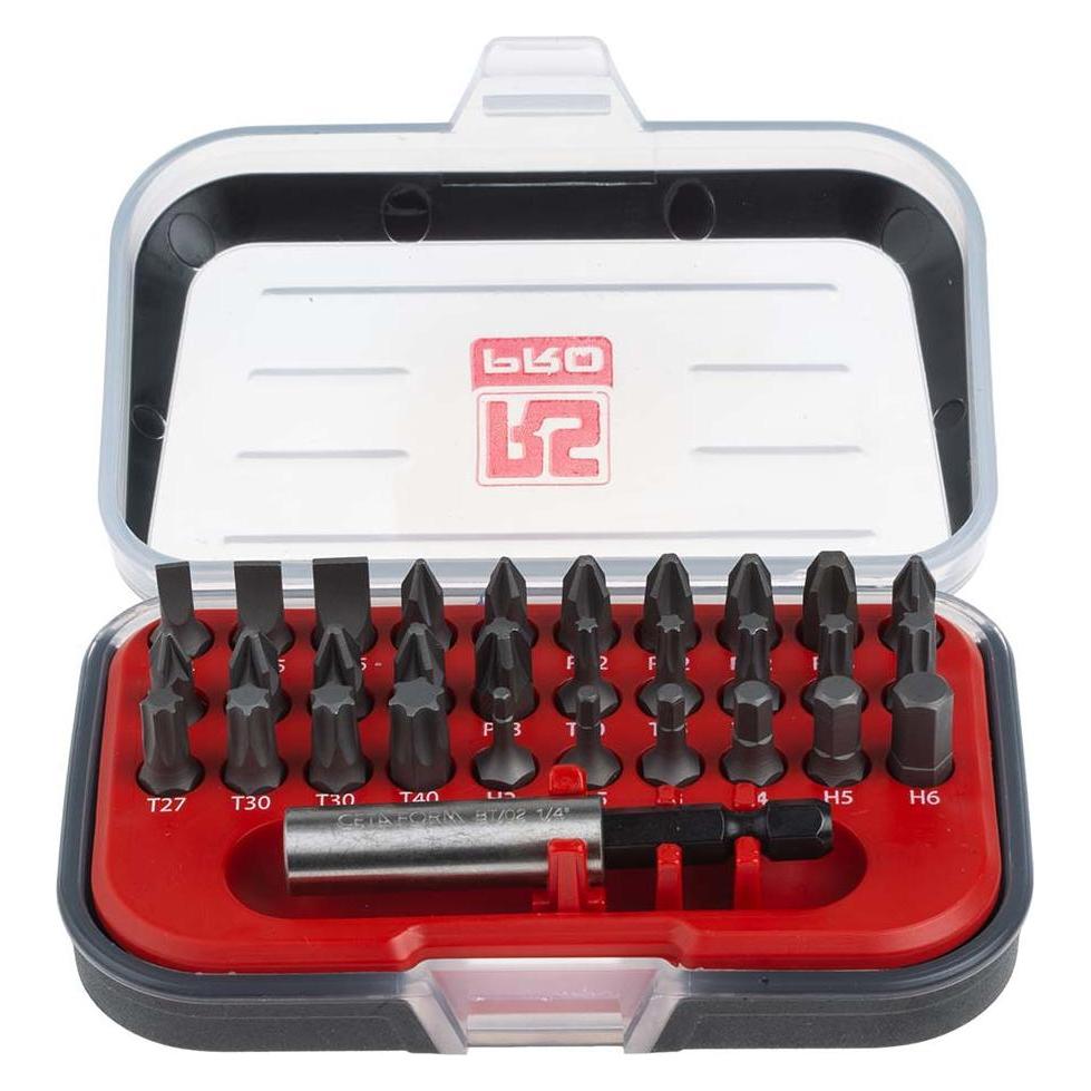 RS PRO Schlitz, Phillips, Pozidriv, Torx Bitsatz Edelstahl, 31-teilig (1923663)