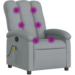 vidaXL Massage-Relaxsessel, hellgrauer Stoff
