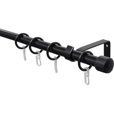 Gardinenstange GARDINIA "Set Metall" Gr. 1, schwarz, Ø:16mm, Gardinenstangen, 1-Lauf
