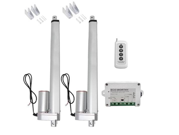 DCHOUSE 2 Stücke DC 12V 1500N 300mm Hub max Lineartechnik Aktuatoren Linearantrieb,mit 12V DC Linearaktuator Controller Fernbedienungs für Elektrische Türöffner(12 Zoll)
