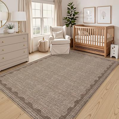 Garvee Scalloped Pattern Solid Area Rug