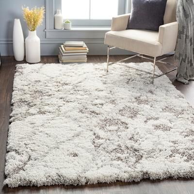 Livabliss Chace Distressed Trellis Shag Area Rug
