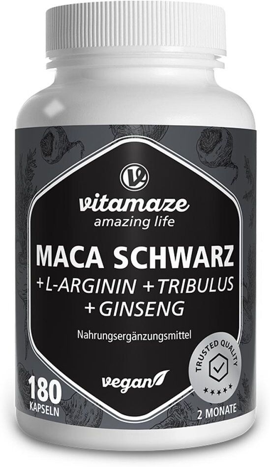Vitamaze Maca Schwarz + L-Arginin + Tribulus + Ginseng Komplex K 180stk