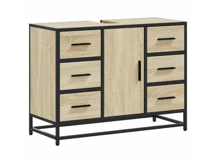 En solde  Armoire lavabo de salle de bain - Armoire WC - Meuble WC - chêne sonoma bois d'ingénierie L2133
