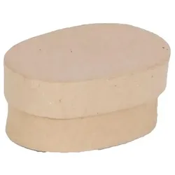 Décopatch 10x Braunes Pappmaché, kleine ovale Schachtel - Kartonbraun BT071C