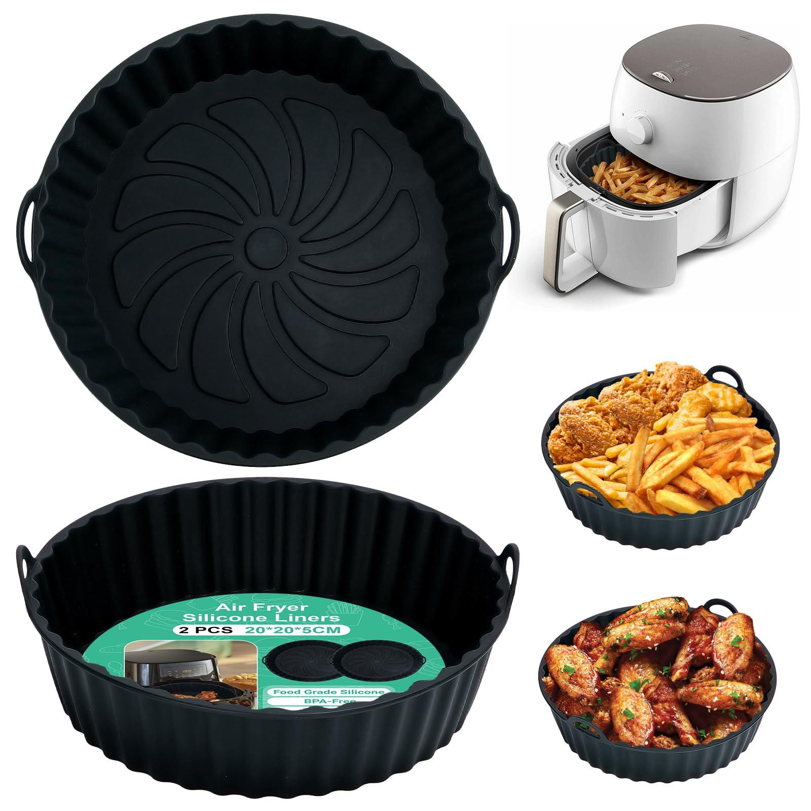 Alyvisun siliconen vorm voor heteluchtfriteuse, 2 stuks, herbruikbare airfryer siliconen mat