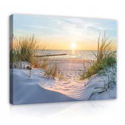 LEINWANDBILD Strand Meer Natur Bilder Modern Wandbild 100x70