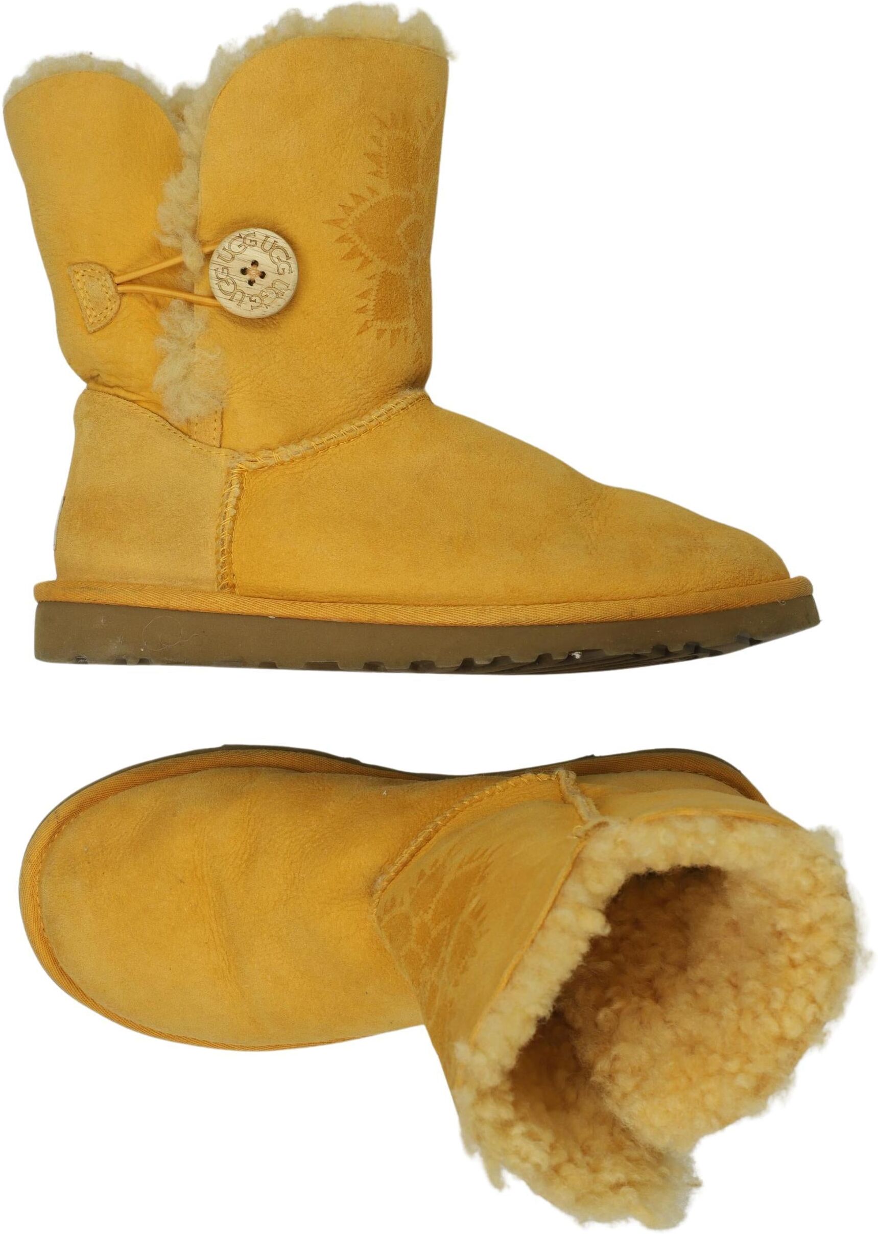 UGG Damen Stiefel, Gelb, Gr. EU 37, Leder - Second Hand