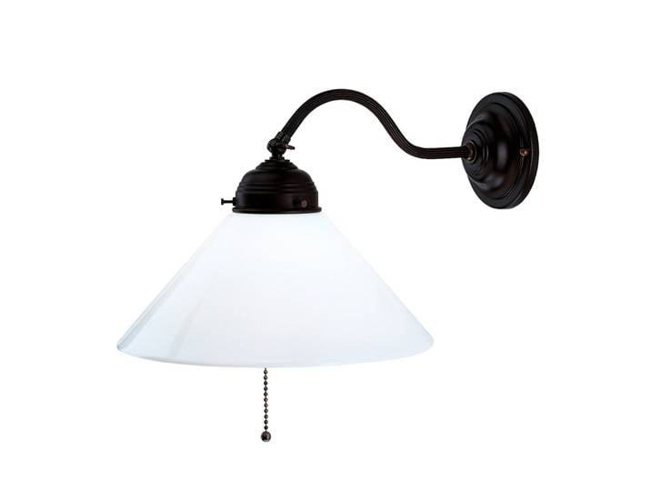 Berliner Messinglampen Wandlampe ALFRED, dimmbar, für Wohn- / Esszimmer, Glas, Antik, Wandleuchte, Wandlampe Innen