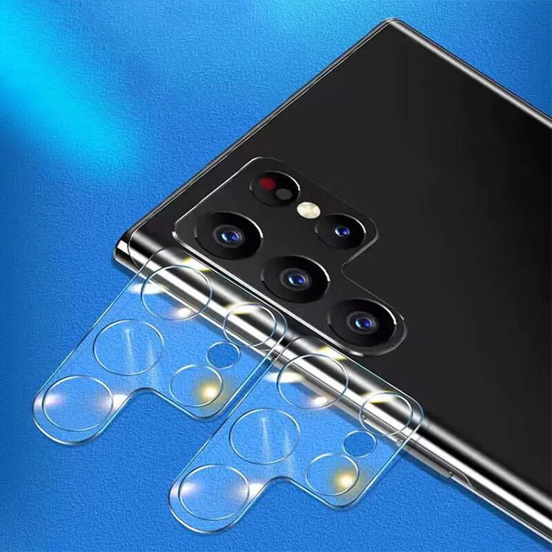 INF Kompatibel mit Samsung Galaxy S22 Ultra HD Kamera Schutzfolie 2 Stück - Transparentes gehärtetes Glas mit Explosionsschutz