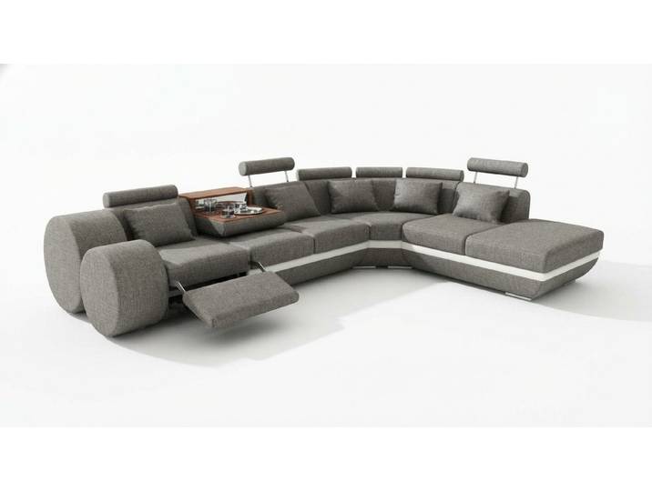 Xlmoebel Ecksofa Individualisierte Ledercouch mit USB-Anschluss und elegantem Design, Ecksofa, Hergestellt in Europa