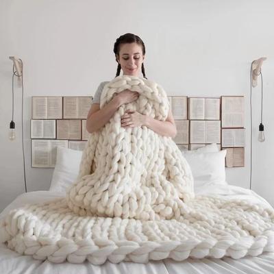 Uplift Picks Chunky Knit Weighted Blanket Soft Breathable Queen Size Throw 6 100x200 Cm