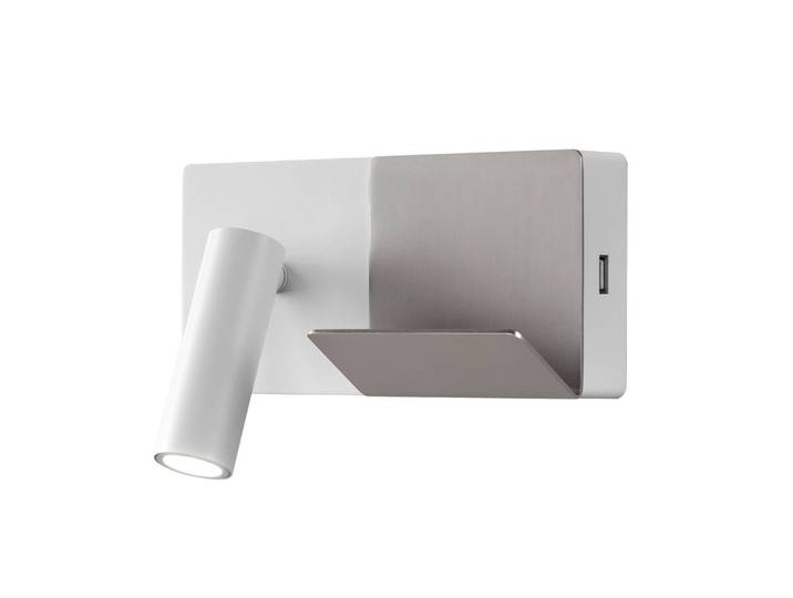 LEDS-C4 Wandlampe E-Lamp Mini, weiß / opal, für Schlafzimmer, Aluminium, Modern, LED Wandleuchte, Wandlampe Innen