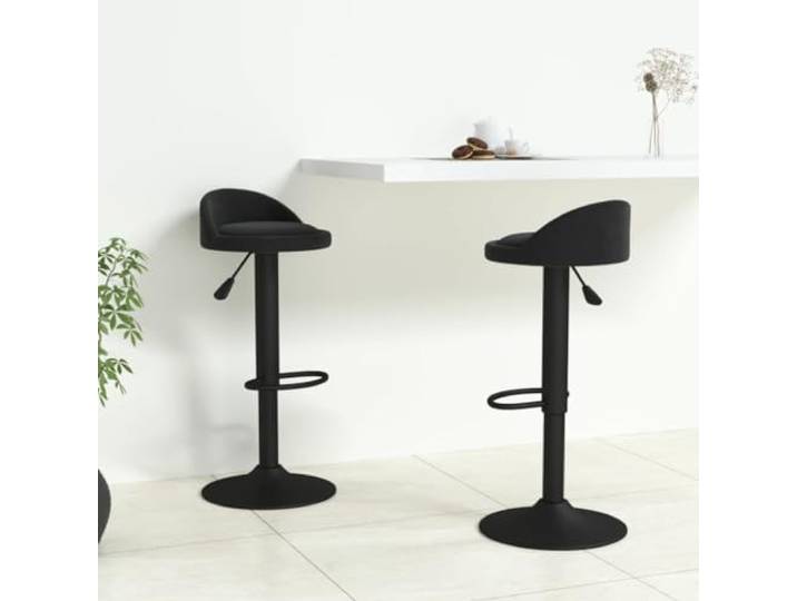 Barhocker 2 Stk. Schwarz Samt Höhenverstellbar 360 Grad Drehbar Stahlfuß Samtbezug, Gasdruckfeder, 360 Grad drehbar, Fußstütze, Stahlfuß, 110 kg Belastbarkeit, modernes Design