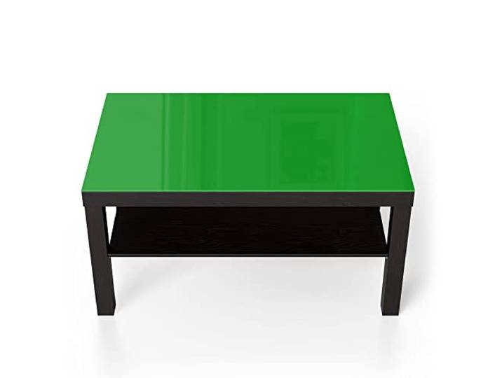 DEQORI Glastisch schwarz groß 90x50 cm Unifarben - Mittelgrün ausgefallener Beistelltisch aus Glas Hochglanz Couchtisch fürs Wohnzimmer moderner Couch Tisch mit Design