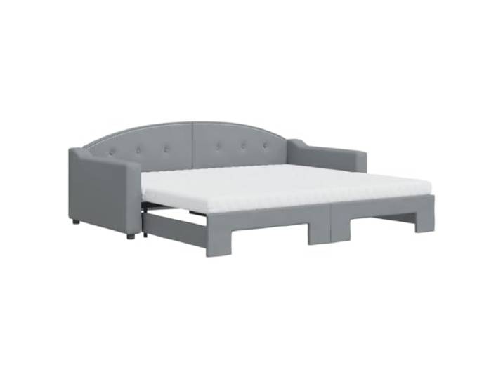 PUGYNBK Schlafsofa, 90 x 190 cm, Hellgrau 2-in-1, Schaumstoffmatratzen, Gestell aus Holz und Metall, Lattenrost