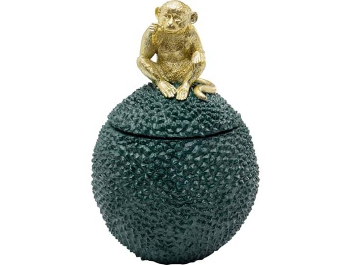 Kare Design Boîte de rangement décorative en étain Motif singe Vert 30 x 20 x 20 cm
