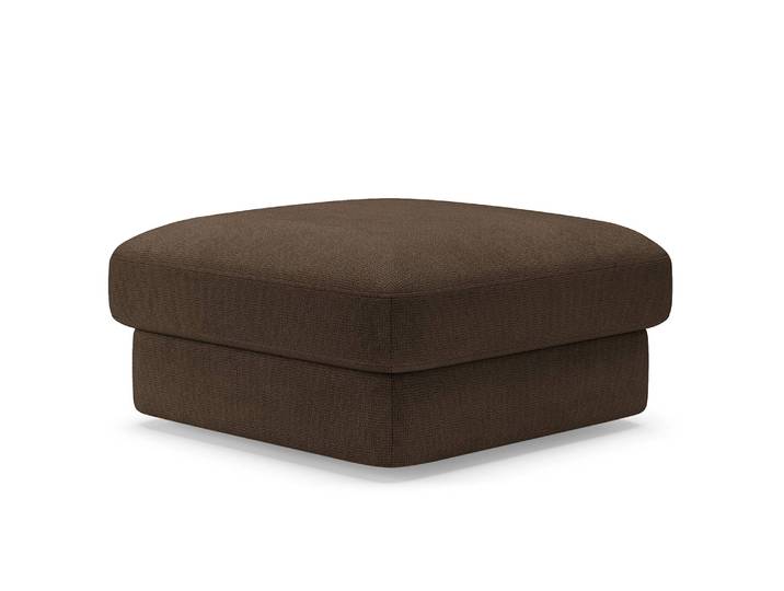Repose-pieds capitonné petit Marron/Expresso Tissu Palila Moderne