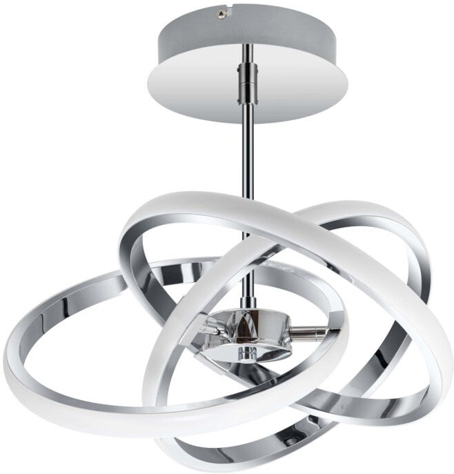 Cosylyte Ridgley 3 Ring Built-in, Integrated LED, Modern Asteroid Ceiling/Pendant Light- adjustable height, 39x39x34cm, 3 step dimming, 3,000K Neutral white Chrome 34cm H X 39cm W