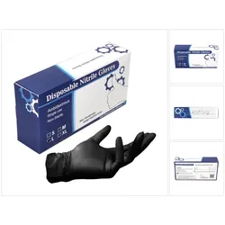 Tool Brothers, Schutzhandschuhe, Nitril Einweg Handschuhe Schwarz / Black 100 Stück Grösse L / Large - nicht Steril (L)